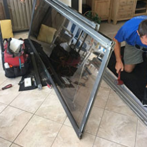 sliding glass door frame repair Vista